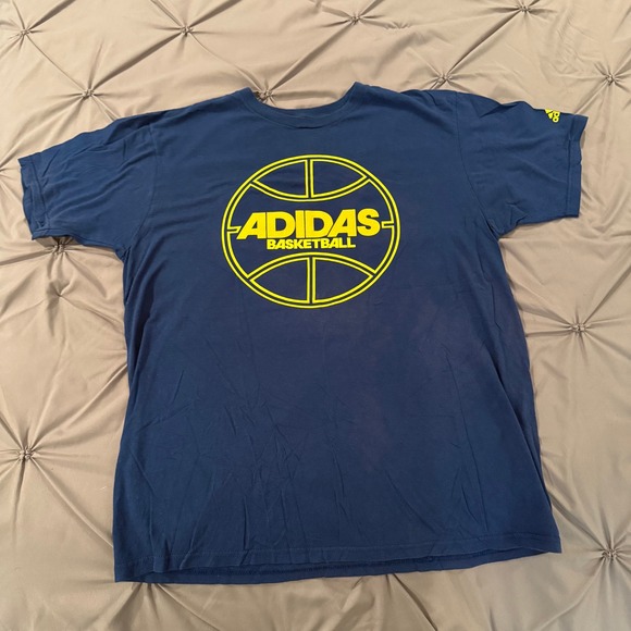 adidas Other - Adidas Basketball Graphic Tee The Go-To Tee Blue Yellow‎ T-Shirt L